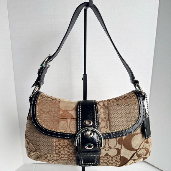 Coach Handbags - Coach Vintage Soho Patchwork Signature C Canvas Shoulder Bag F12316 -Brown